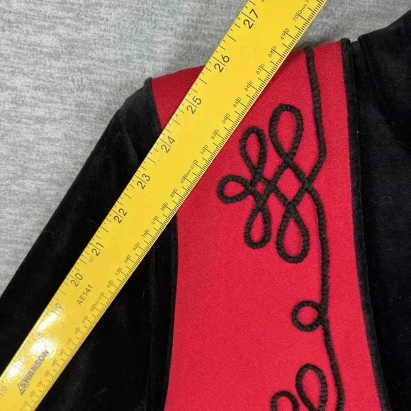 Vintage JBS Ltd Dress Size 12 Red Vest Skirt & Black Velvet Top Holiday Prairie - Picture 11 of 16